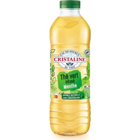 Cristaline Eau aromatisée plate thé vert menthe 1 L