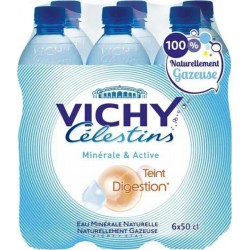 Vichy Célestins Eau minérale naturelle gazeuse 6 x 50 cl