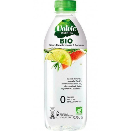 Volvic essentiel Citron Pamplemousse Romarin BIO 75cl
