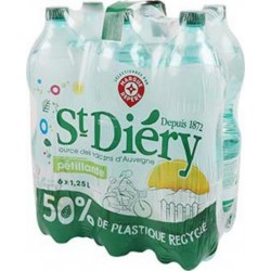 Eau minérale gazeuse St Diery Naturelle 6x1,25L