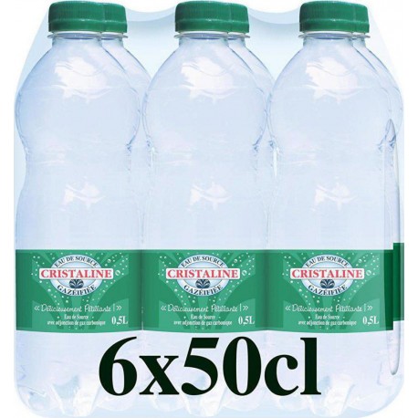 Cristaline Eau de source gazeuse 6 x 50 cl