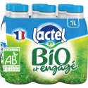 LACTEL Lait demi-écrémé bio UHT 6x1L