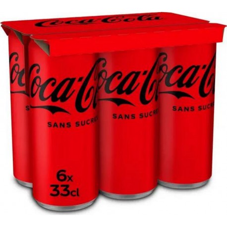 COCA-COLA ZERO SUGAR sans sucre 6x33cl (pack de 6)