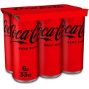 COCA-COLA ZERO SUGAR sans sucre 6x33cl (pack de 6)