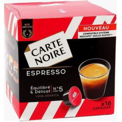Carte Noire Espresso Equilibré & Délicat n°5 Dolce Gusto (lot de 4 boîtes de 16 soit 64 capsules)
