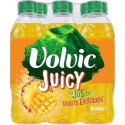 Eau aromatisée Volvic Juicy Fruits exotiques 50cl (pack de 6)