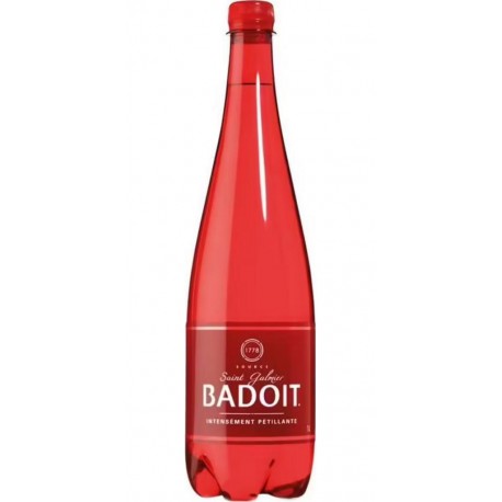 Eau gazeuse Badoit Rouge fortement pétillante 1L