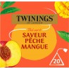 TWININGS Thé vert saveur pêche mangue (la boite de 20 sachets)