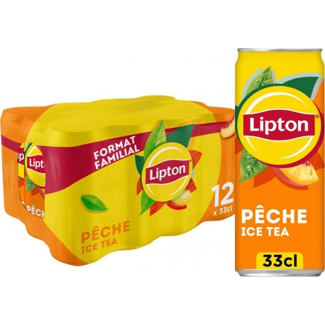 LIPTON Boisson Thé Glacé Pêche 12x33cL (pack de 12)
