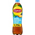 LIPTON Boisson Thé Glacé Pêche Zéro Sucres 1,75L