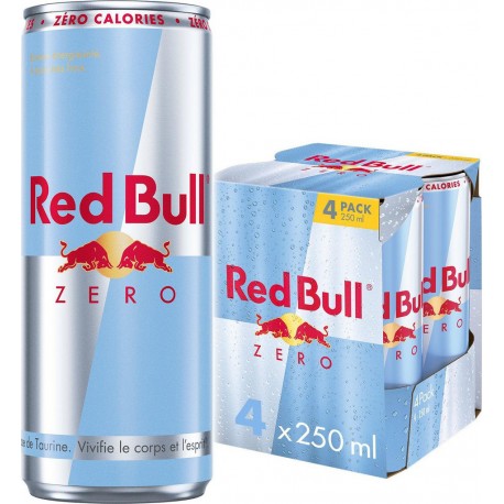 RED BULL Boisson Énergisante Zéro 4x25cL (pack de 4)